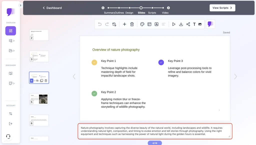 Adding notes on Chatslide simple tutorial in the slides section